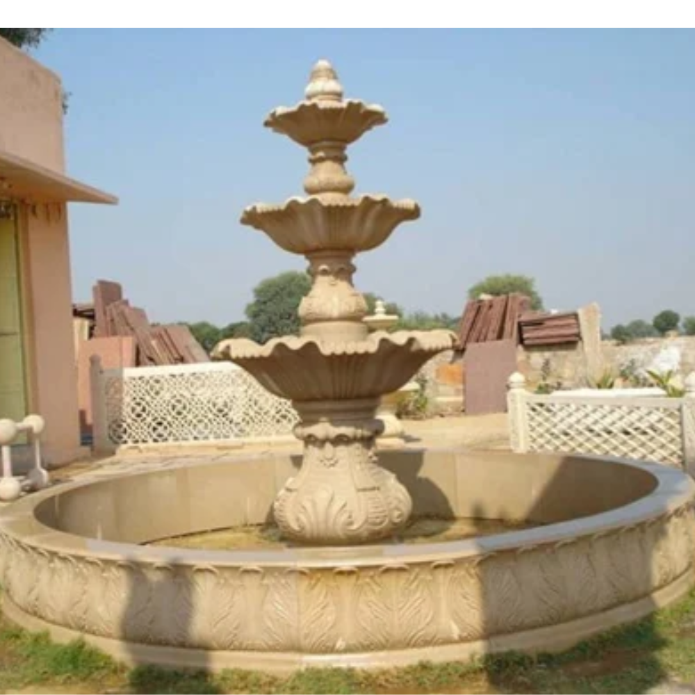stone 3 tier water fountain