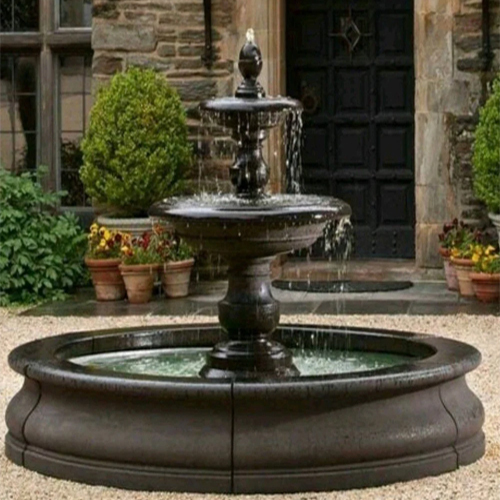 6 Feet Black Marble Water Fountain