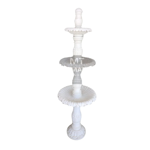 4 Feet White Marble Fountain