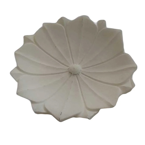 10Inch White Marble Lotus Bowl