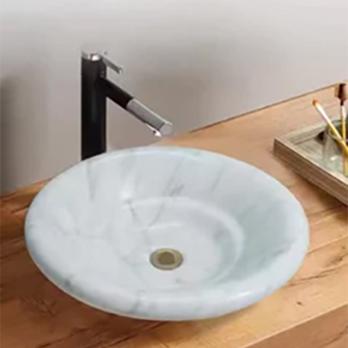 White Marble Wash Basin Sink Table Top