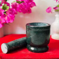 Green Marble Mor-tar And Pestle Set