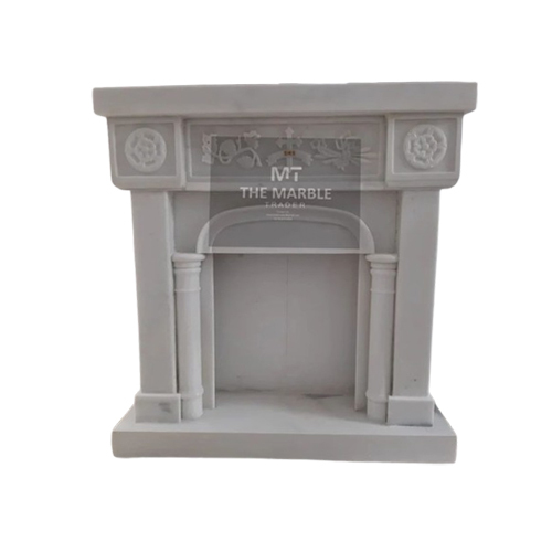 2.5 Inch White Marble Fireplace