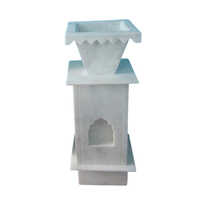 White Marble Tulsi Stand - Design Type: Traditional