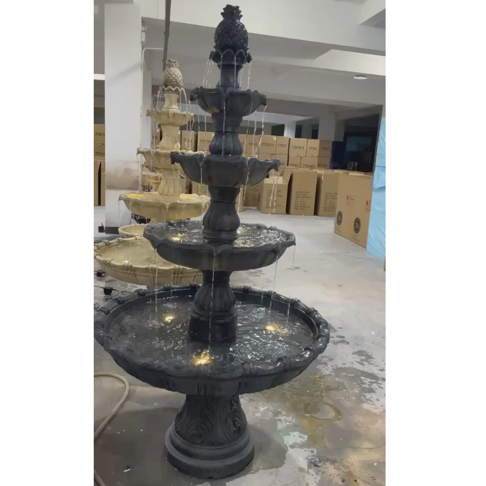 Black marble outdoor fountain