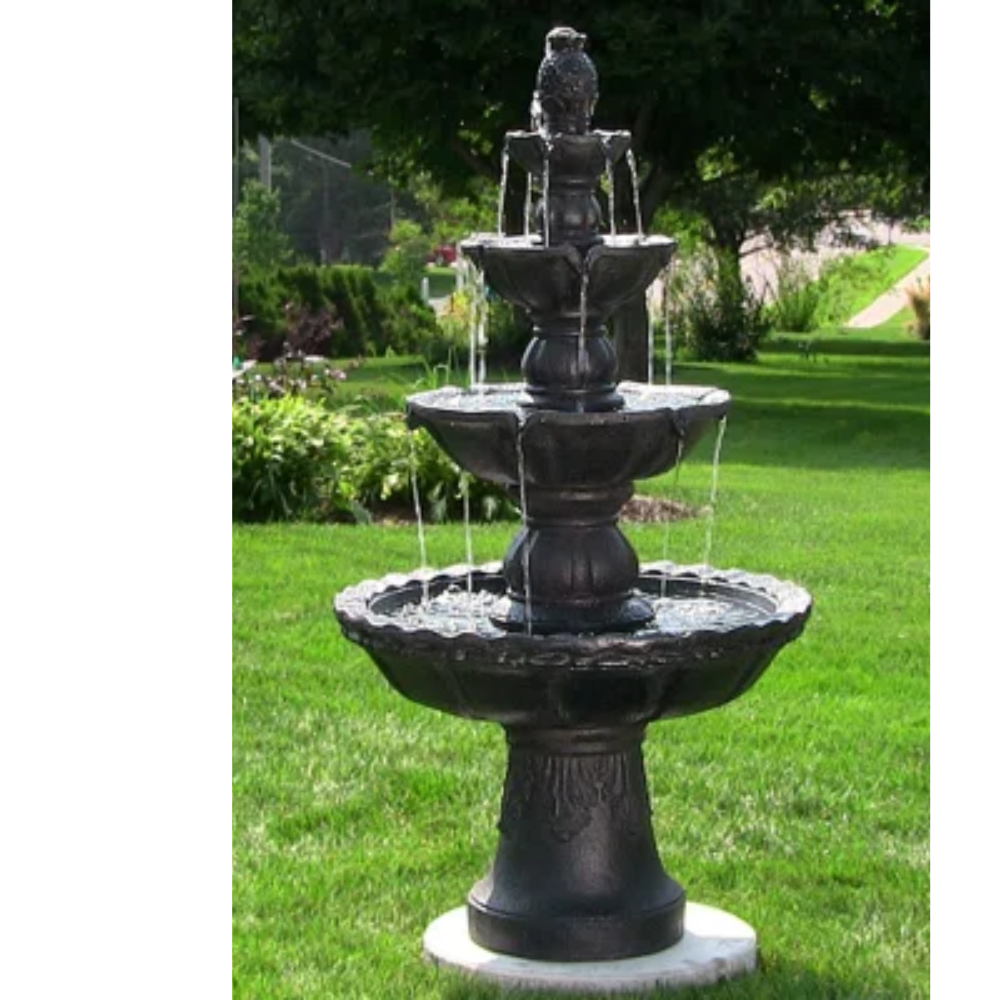 Black marble outdoor fountain
