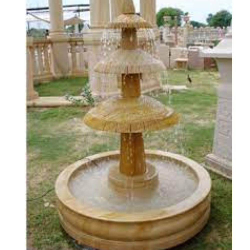 Handmade Garden Stone Fountain - Color: Beige