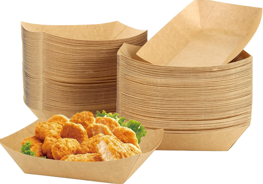 Imported Kraft Paper Boat - 200ml / 360ml / 540ml | Eco-friendly, Leak-resistant, Biodegradable, Ideal For Snacks, Finger Foods, And Catering