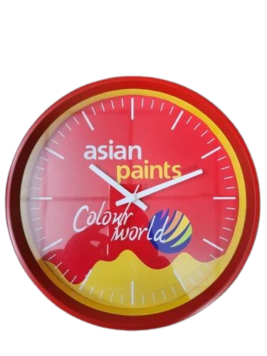 Round Wall Clock - Color: Red