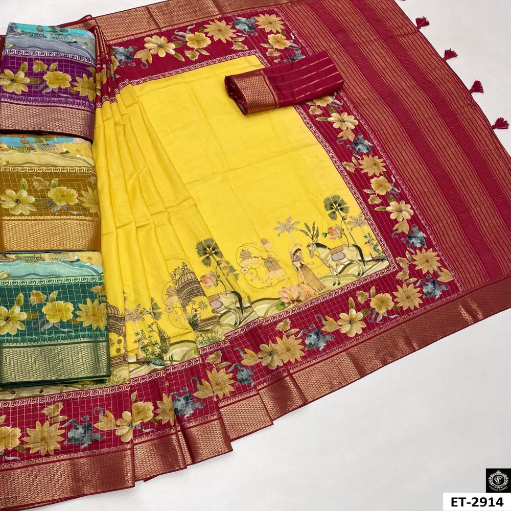 Wedding Designer Saree - Color: Yellow