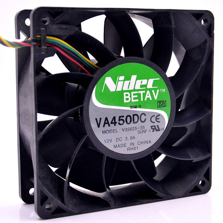 Nidec Va450dc V35625-35 Dc12v 3.9a 120*120*38mm 12cm Original Brand-new 4-pin Pwm Large Air Volume Cooling Fan - Color: Black