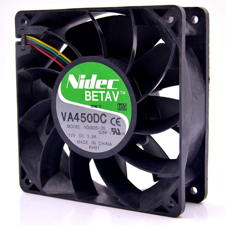 Nidec Va450dc V35625-35 Dc12v 3.9a 120*120*38mm 12cm Original Brand-new 4-pin Pwm Large Air Volume Cooling Fan - Color: Black