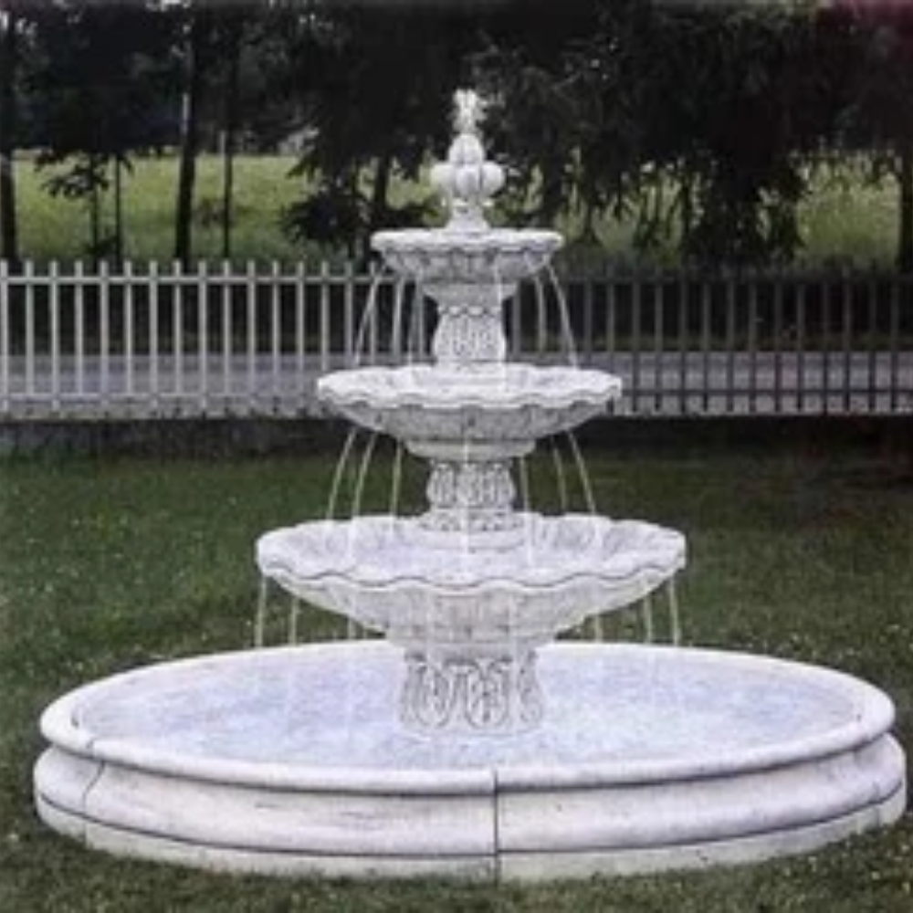 Marble white 3 tier water fountain