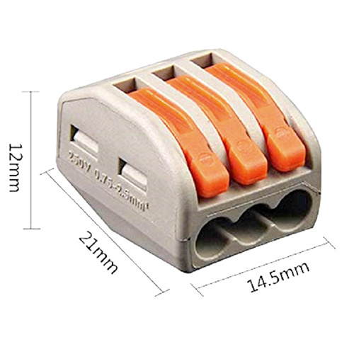 Pct Connector 3 Pole Wire Connector Spring Lock Lever - Application: Electrical