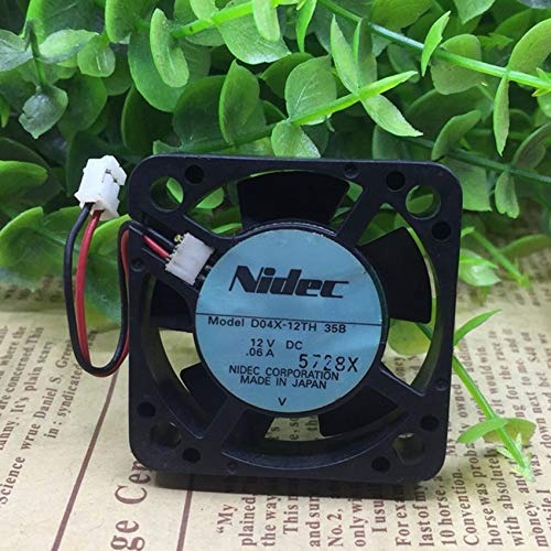 NIDEC D04X-12TH 35B DC12V 0.06A 4cm Double Ball Bearing Cooling Fan 2 Wires air Blower