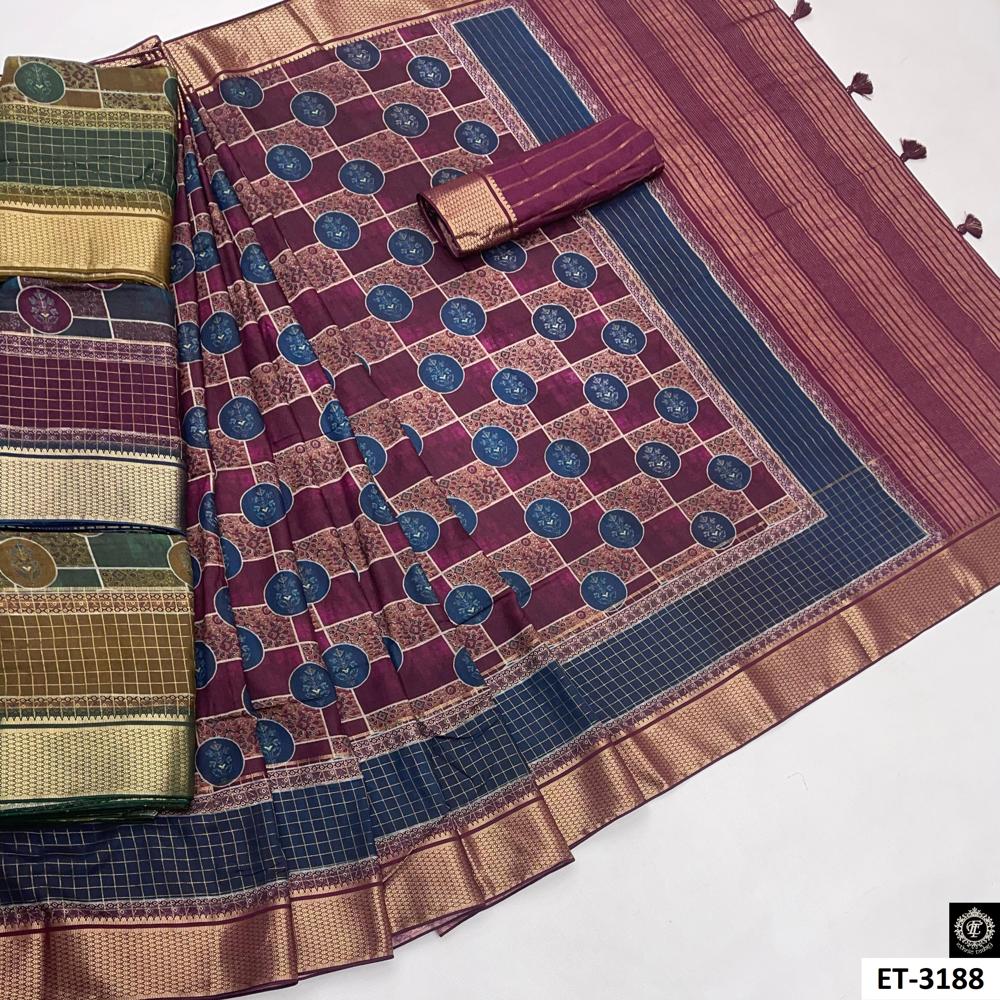 MAROON GEOMETRIC SAREE