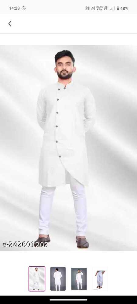 Mens Kurta - Cotton Fabric, Sizes M To Xxl, Color: Yellow | Attractive Design, Breathable & Washable, Perfect For Summer Party Wear