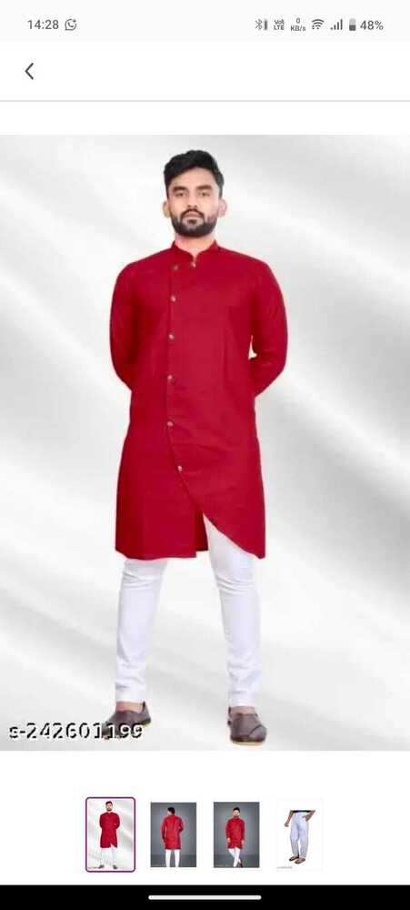 Mens Kurta - Cotton Fabric, Sizes M To Xxl, Color: Yellow | Attractive Design, Breathable & Washable, Perfect For Summer Party Wear