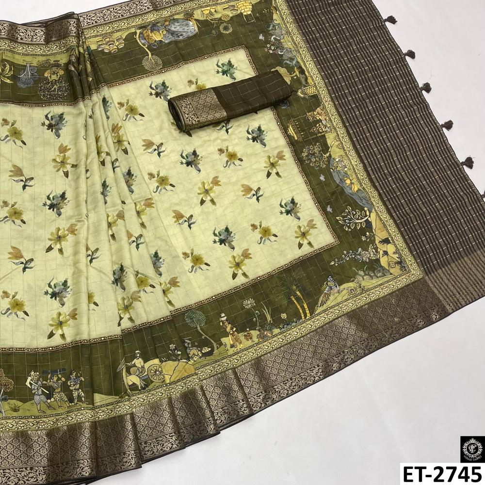 Digital Printed Floral Saree