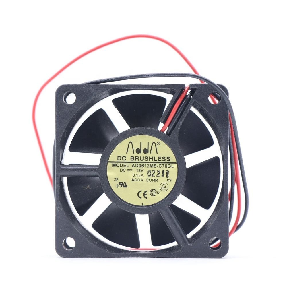 Adda Ad0612ms-c70gl 2 Line 6020 60x60x20mm 6cm 12v Dc 0.13a 10.8cfm 4000rpm Chassis Power Supply Axial Cooling Fan - Color: Black