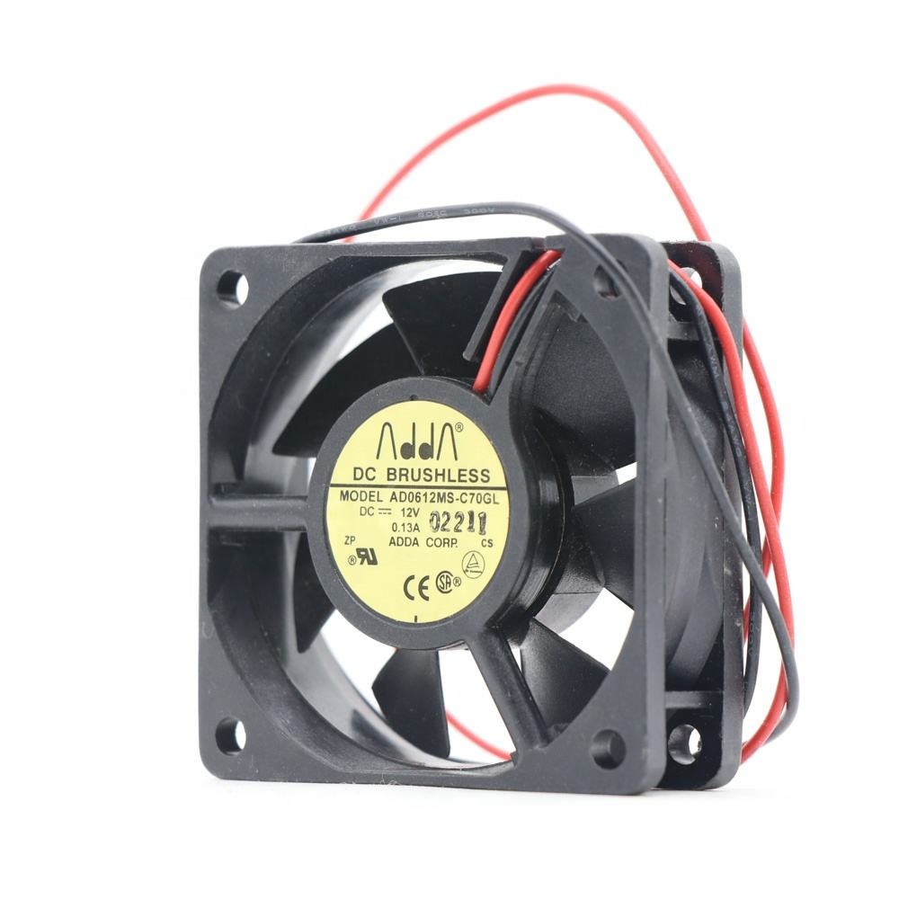 ADDA AD0612MS-C70GL 2 Line 6020 60x60x20mm 6cm 12V DC 0.13A 10.8CFM 4000RPM Chassis Power Supply Axial Cooling Fan