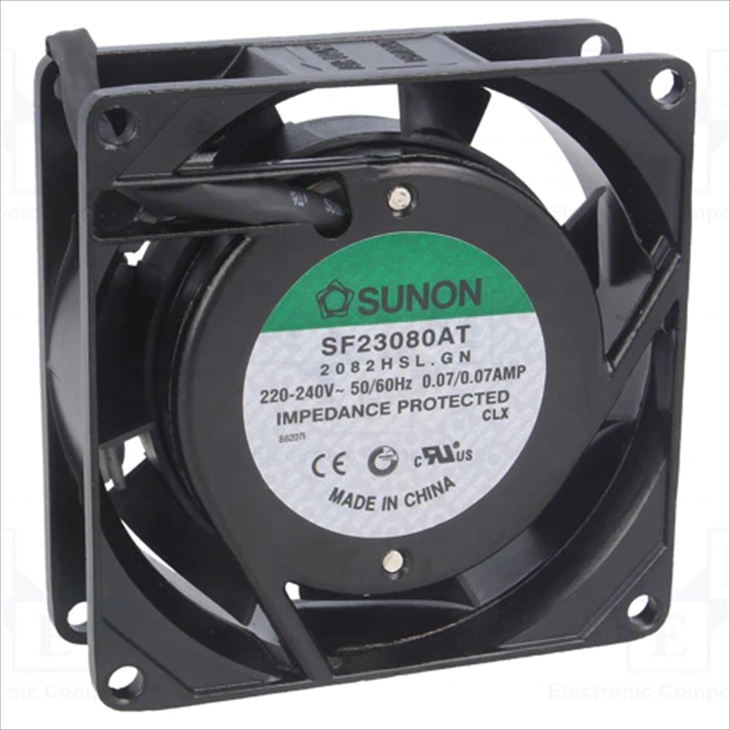 SUNON SF23080AT 2082HSL 8025 80*80*25mm 220V AC 8cm 0.07A 14W Ball Bearing 22CFM 2900RPM Axial Cooling Fan