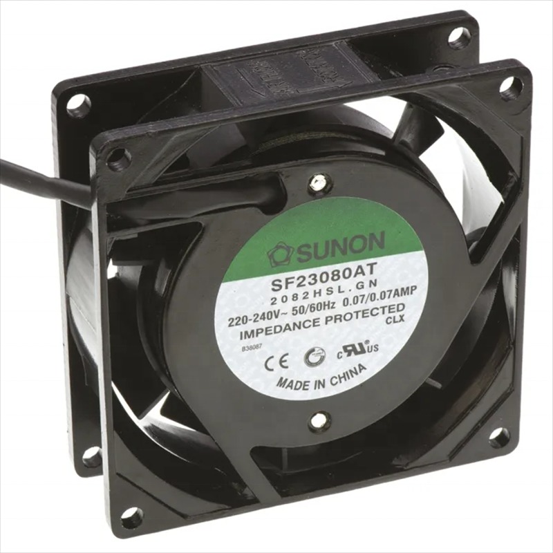 SUNON SF23080AT 2082HSL 8025 80*80*25mm 220V AC 8cm 0.07A 14W Ball Bearing 22CFM 2900RPM Axial Cooling Fan