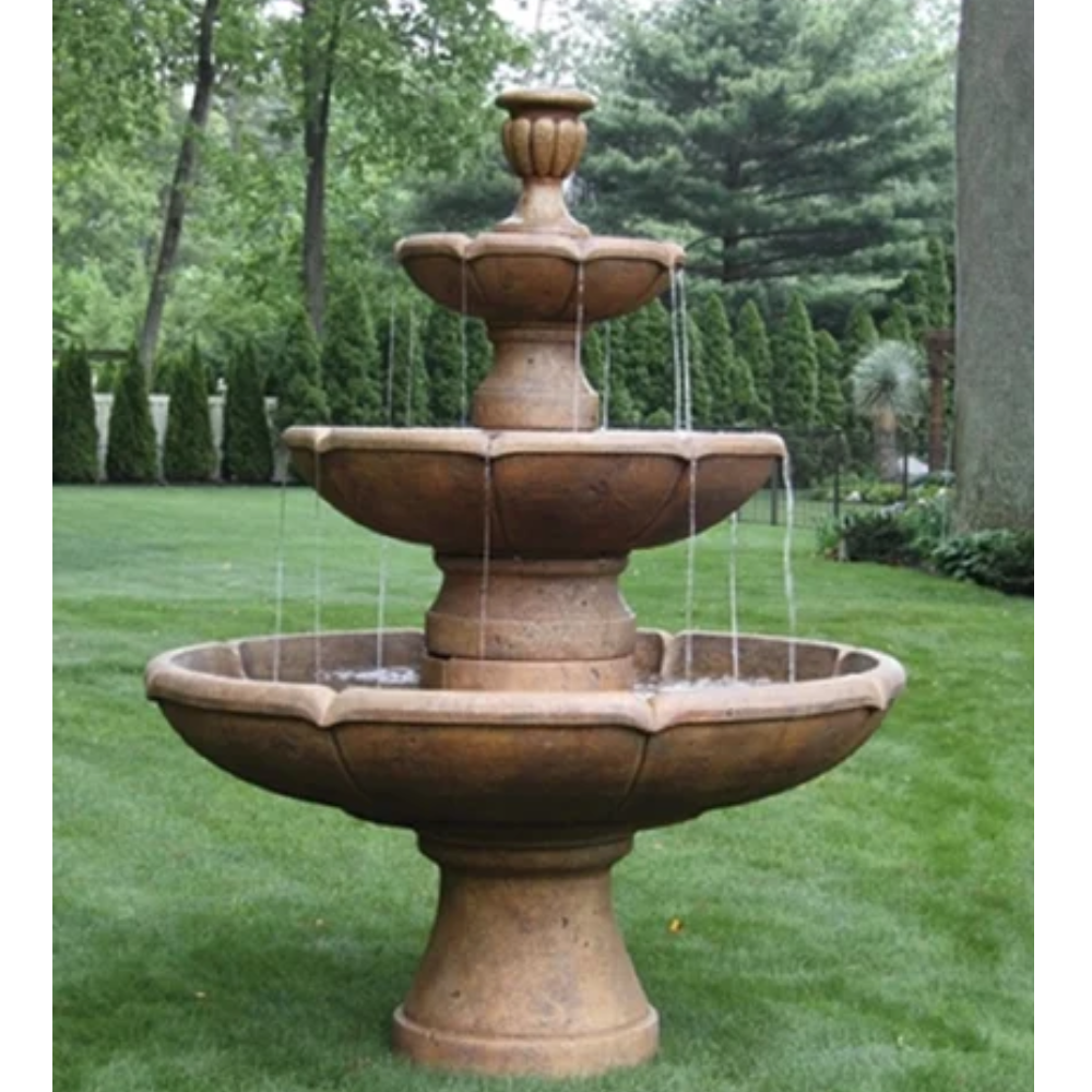 3 tier sandstone water fountain