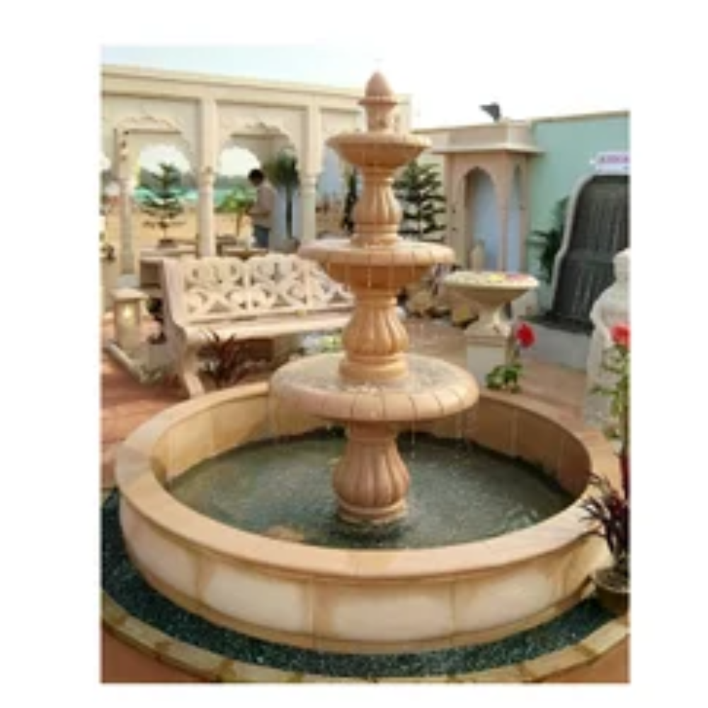 3 tier sandstone water fountain