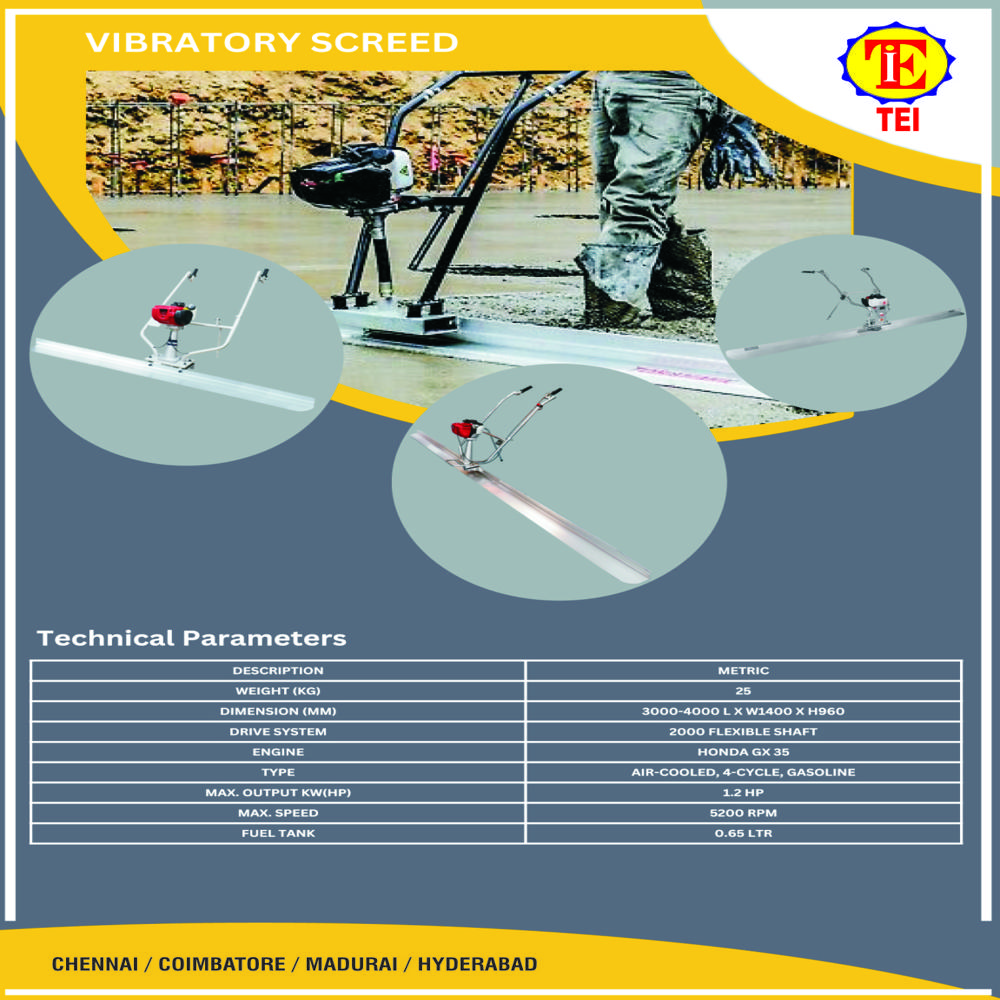 Screed Board Vibrator - Application: Construction