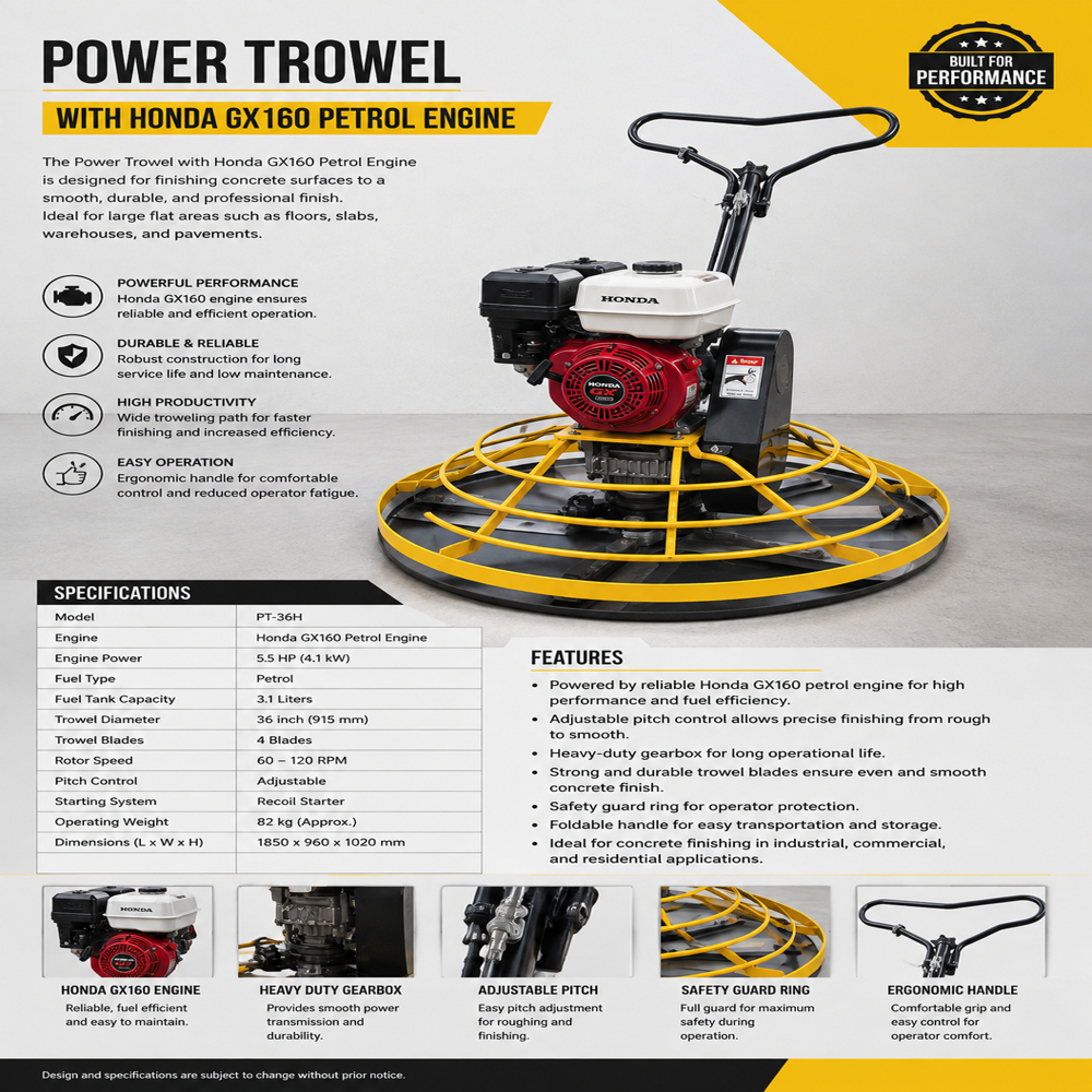 Concrete Power Trowel - Application: Construction