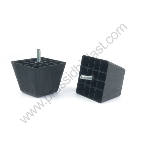 Sofa Leg 3" Square Shape|  Plastic Sofa Leg |Modular Furniture Leg |Square Sofa Base Leg |Plastic Bed Leg - Color: Black