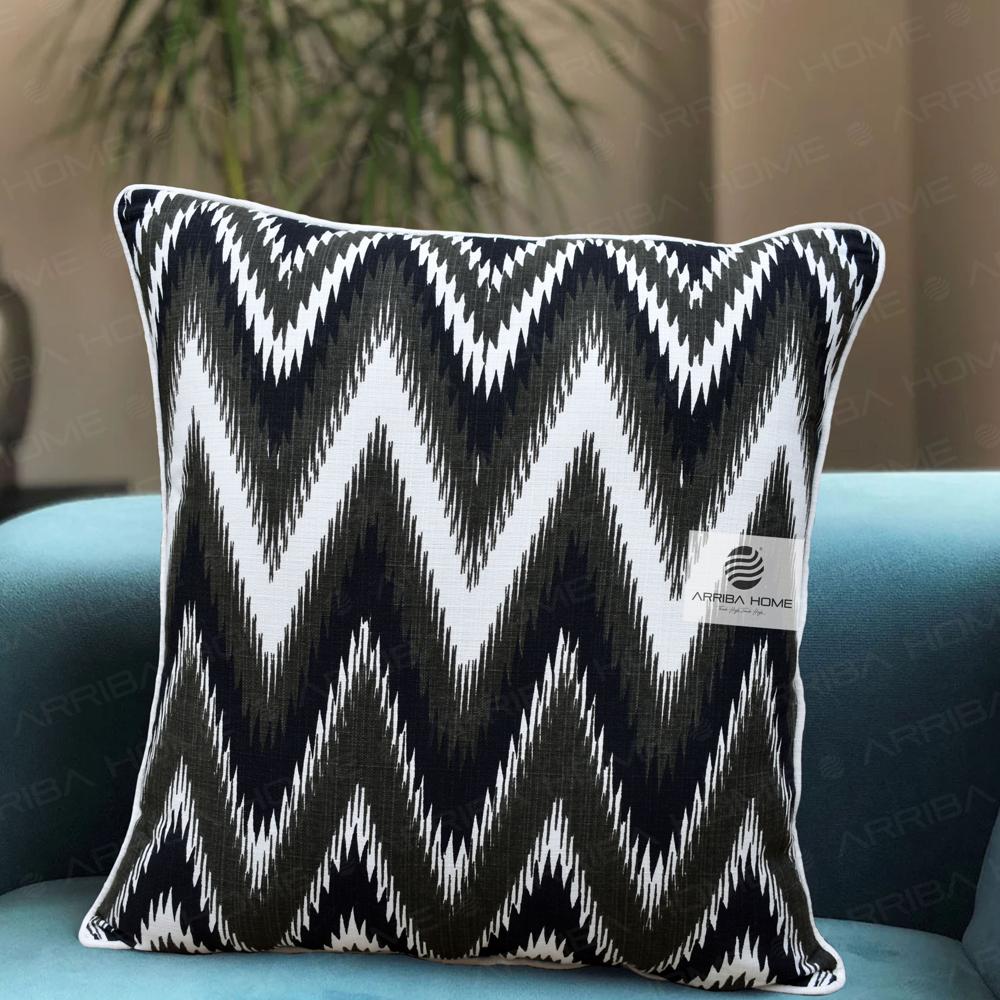 Geometric Printed slub Cushion Covers