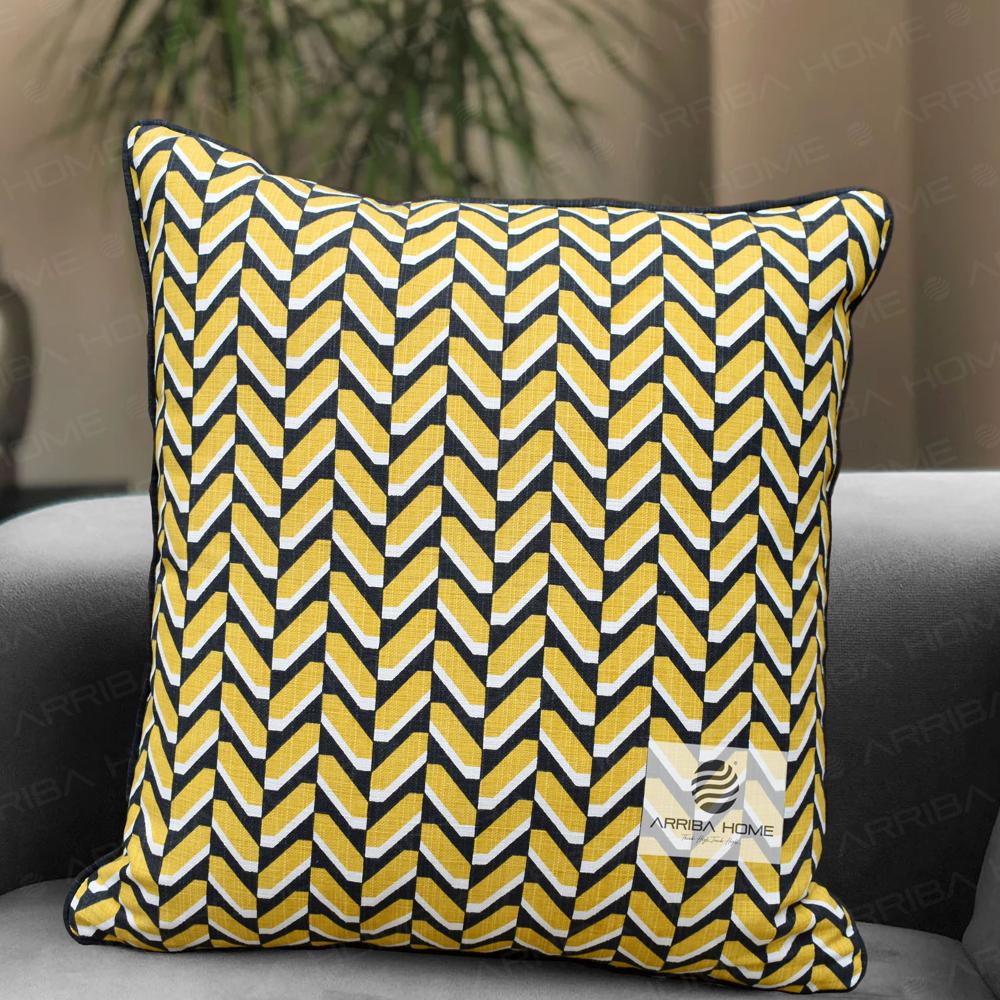 Geometric Printed slub Cushion Covers