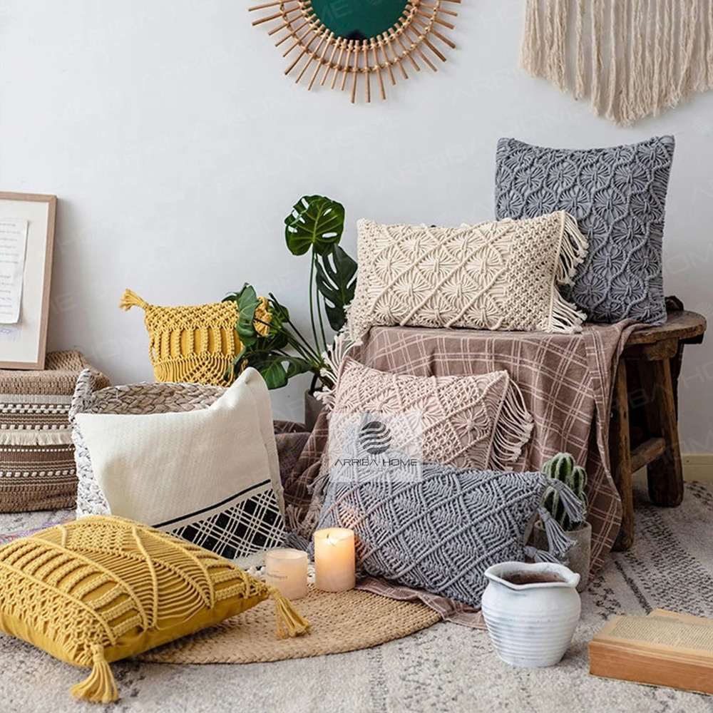 Handmade macrame cushion covers