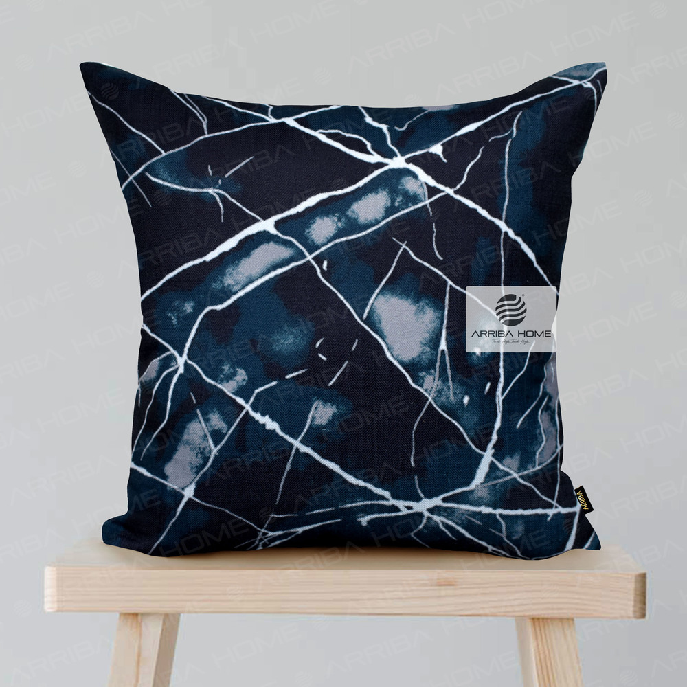 Polyester Spun Digital Print Cushion Cover - 100% Polyester, 16x16 | 18x18 | 20x20 | 22x22 | 24x24 | 12x20 | 12x12 Inch, Black, Orange, Yellow, Red, Zipper Closure, Easy Maintenance, Ethnic Style