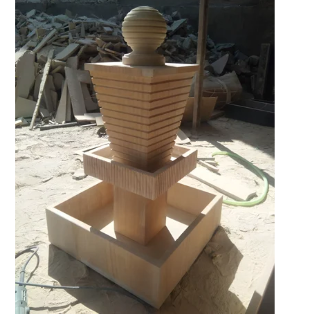 Rainbow Teakwood Stone Water Fountain