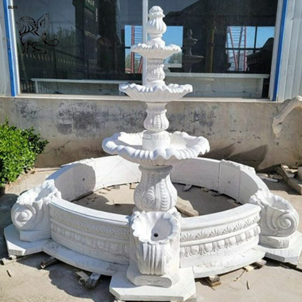 Pure White Marble Fountain