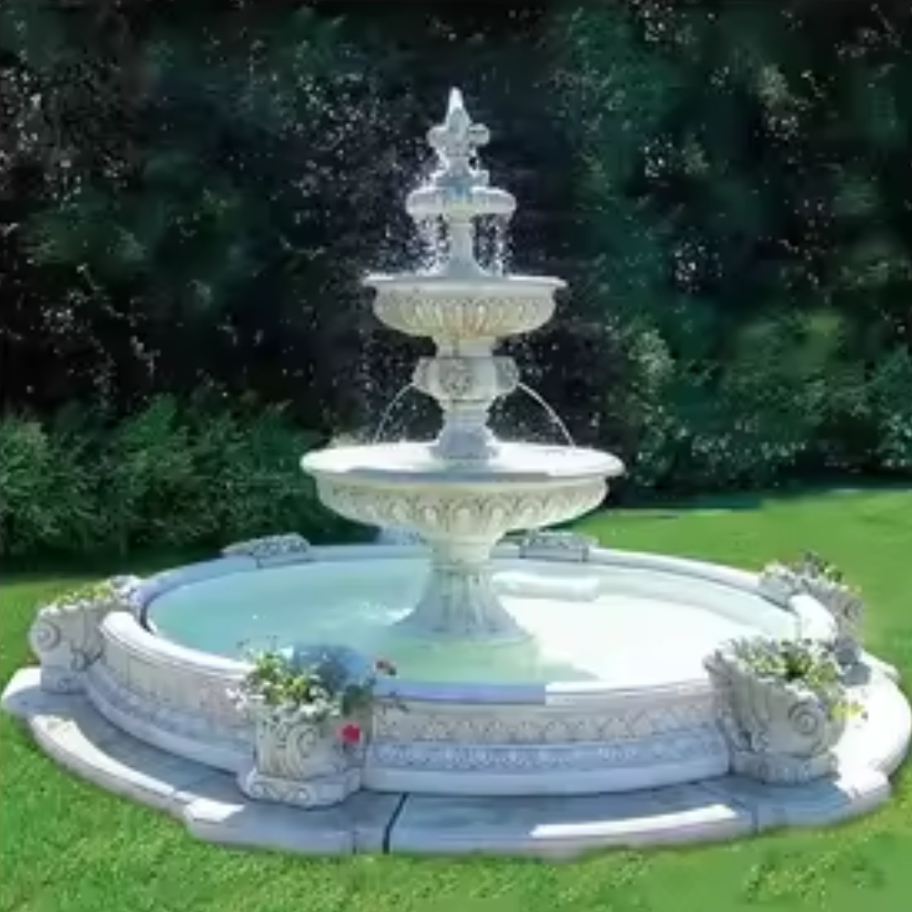 Pure White Marble Fountain
