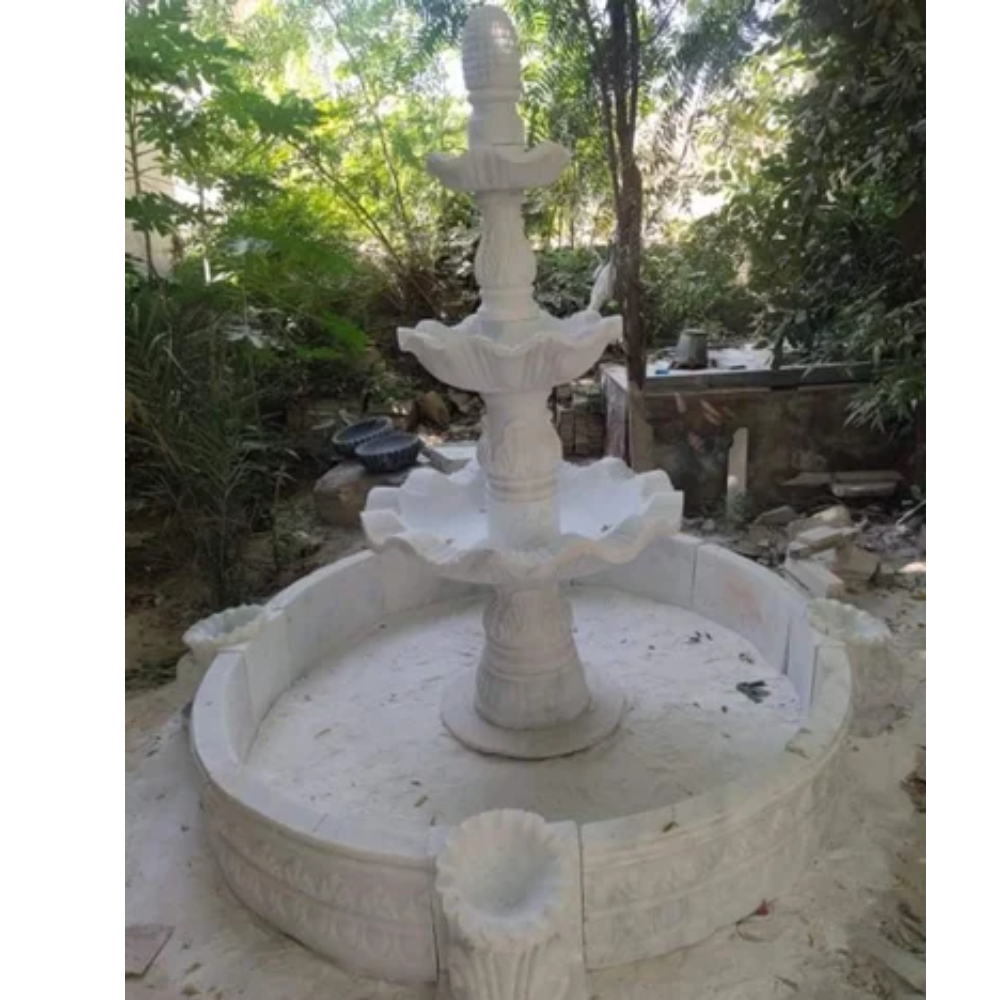 Pure White Marble Fountain