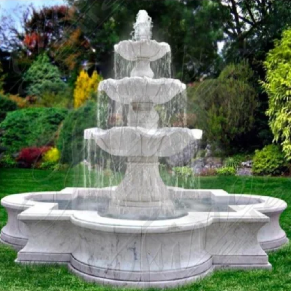 Pure White Marble Fountain