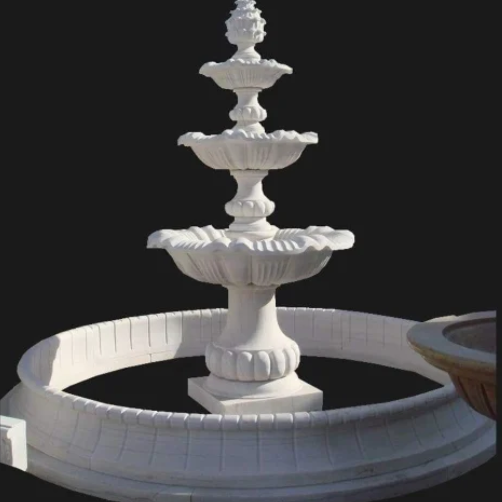 Pure White Marble Fountain