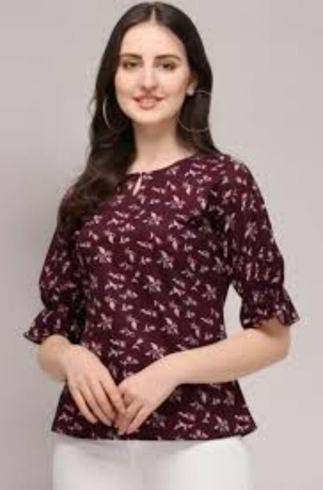Casual Regular Sleeves Printed Women Top