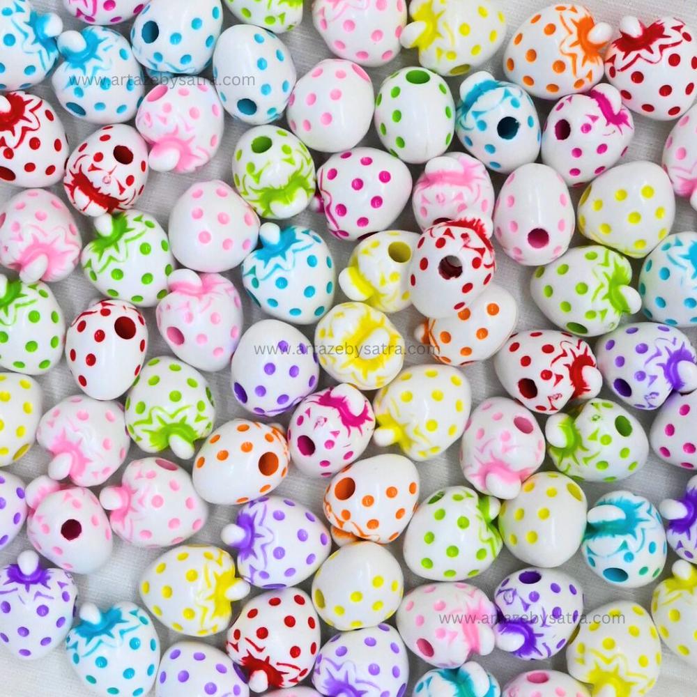 Assorted Polka Dot Fruit Beads | Size : 16mm