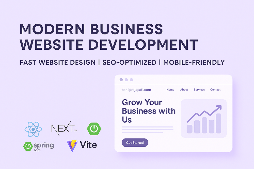 Modern Business Website Development , Fast, Mobile-Friendly, SEO-Ready