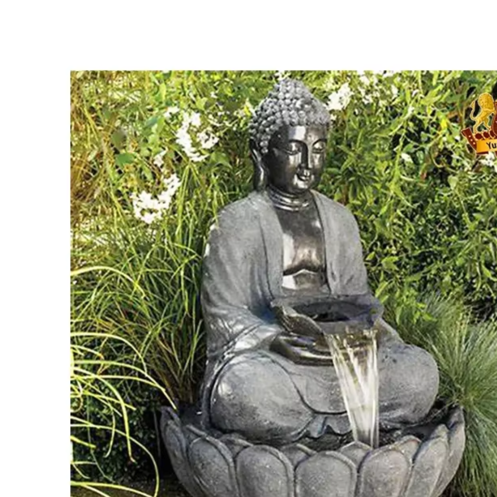 Teakwood Stone Buddha Fountain