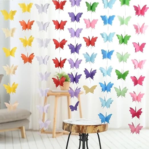 3D Butterfly Multicolor String Decoration