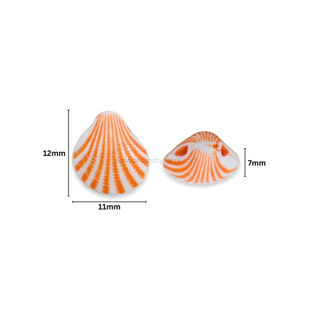 Assorted Striped Shell Beads | Size : 12mm