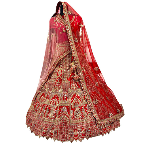 Designer Bridal Lehanga - Color: Red