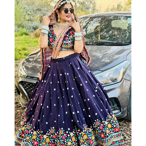 Net Sequence Lehanga - Color: Multicolor